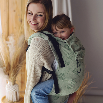 Green Preschooler Carrier Flow Lightness with linen - Dandelion