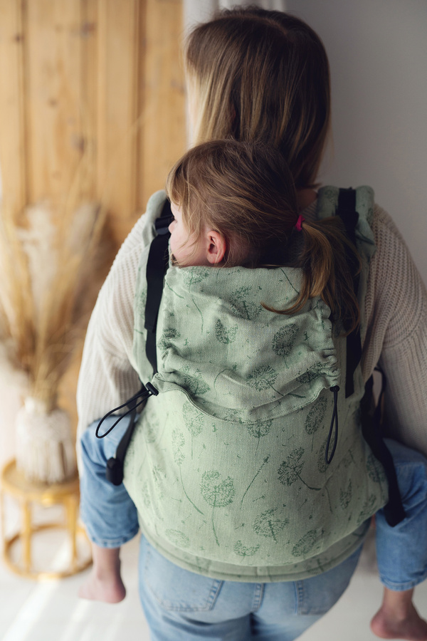 Green Preschooler Carrier Flow Lightness with linen - Dandelion