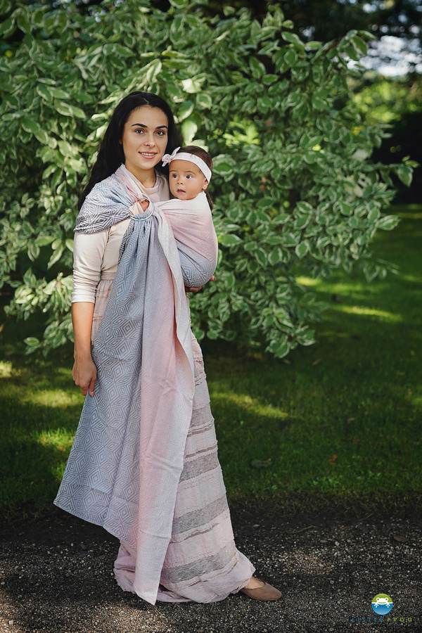 Ring sling Cotton Foggy Cube - size L (2,3 m)