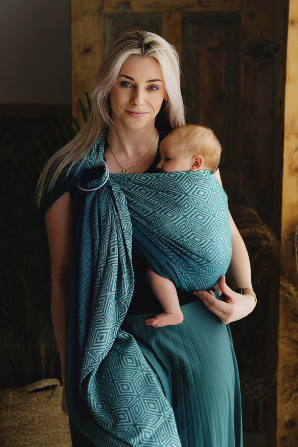 Ring Sling Jade Cube size L – green-grey, easy to use
