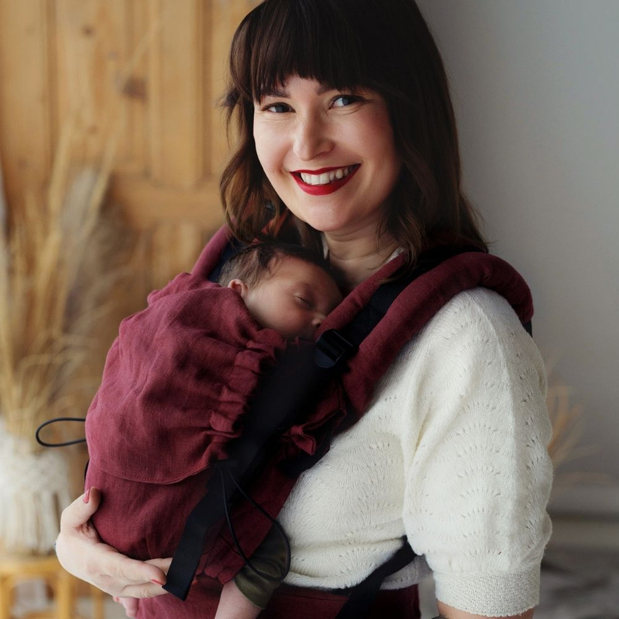 Ergonomic Baby Carrier Prime - Pure Linen Marsala