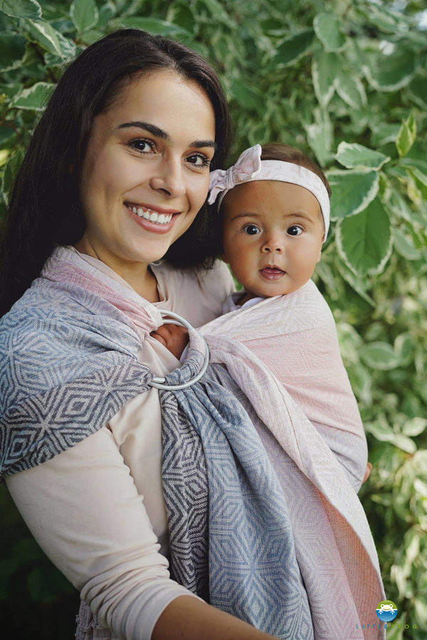 Ring sling Cotton Foggy Cube - size L (2,3 m)