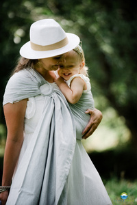 Ring sling Linen Silver Wildness - size S (1,7 m)