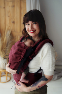 Ergonomic Baby Carrier Prime - Pure Linen Marsala