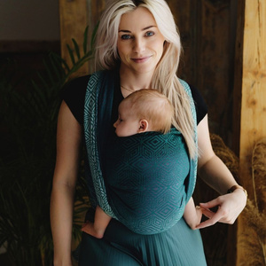 Baby Sling Jade Cube size 9 – green-grey wrap carrier from newborn