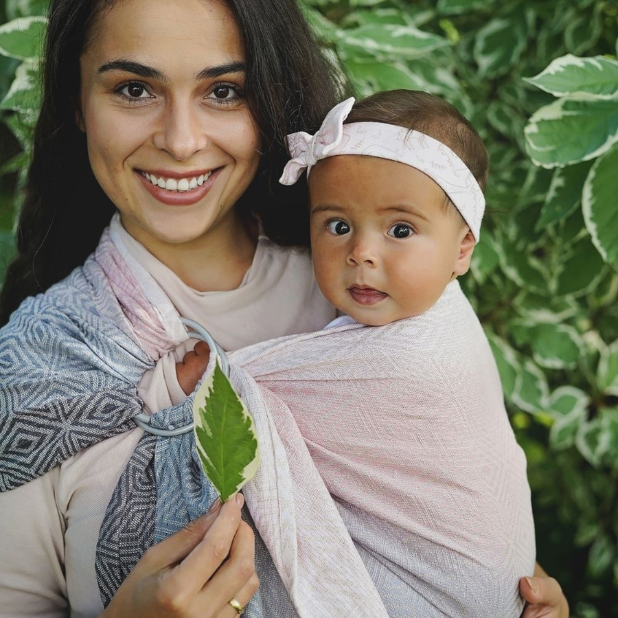 Ring sling Cotton Foggy Cube - size M (2 m)