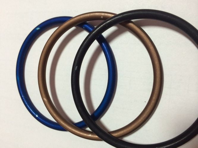 Black aluminium rings for baby slings, size M