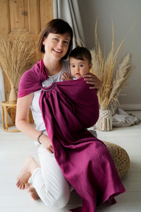 Ring sling Pure Linen Orchid - size M (2 m)