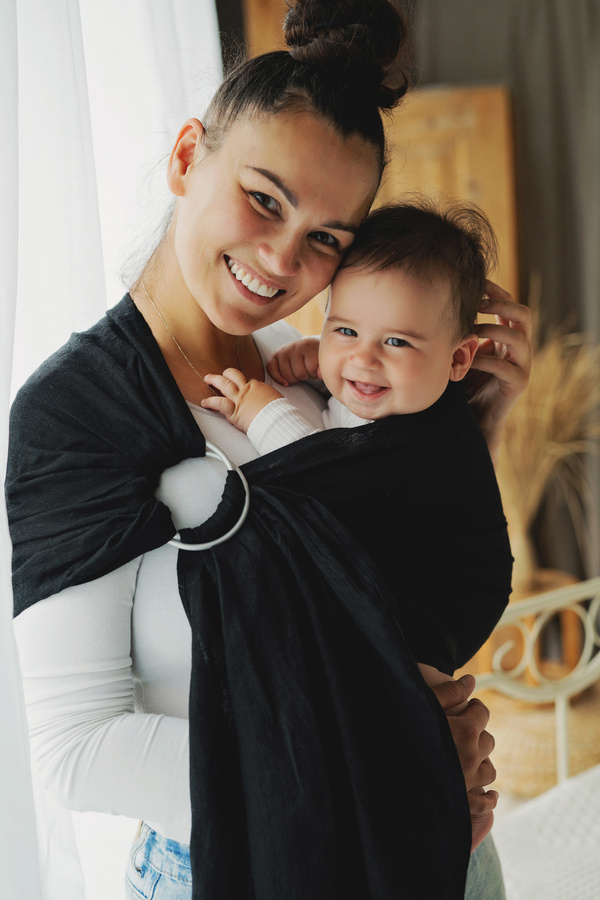 Ring sling Pure Linen Midnight Black - size S (1,7 m) /2nd class