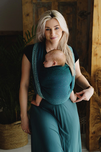 Baby Sling Jade Cube size 6 /2nd class– green-grey wrap carrier from newborn