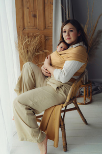 Stretchy Baby Wrap Honey Sun – Soft yellow baby sling from birth