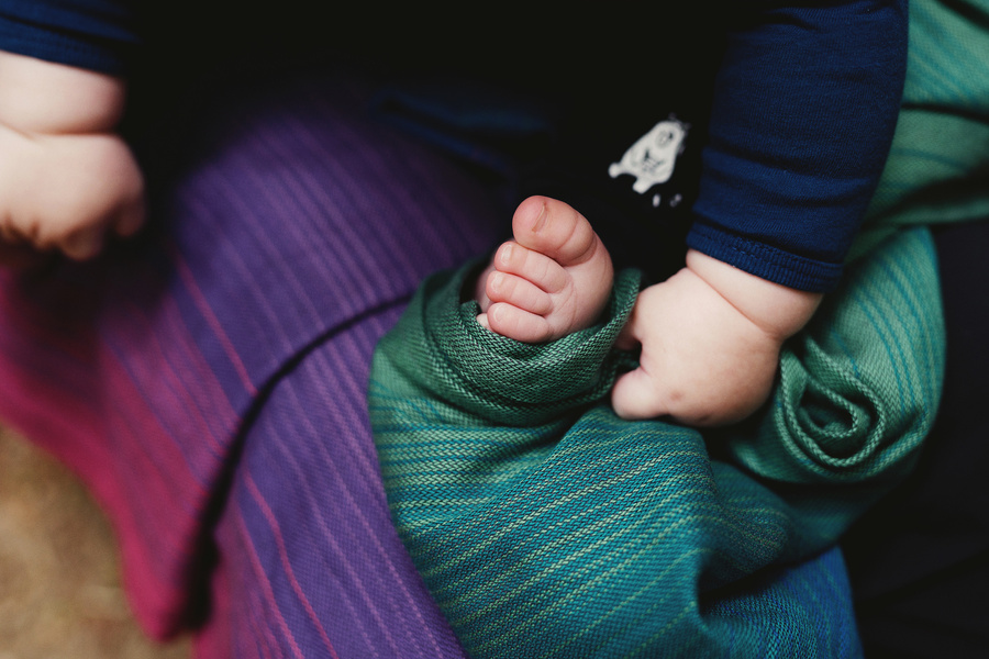 Colourful Bamboo Baby Wrap Misty Zircon 4.6 m – delicate and breathable