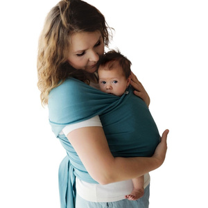 Stretchy Baby Wrap Deep Water – Dark Turquoise Cotton Baby Sling from Birth