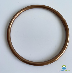 Brown Hand Buffed aluminium rings for baby slings, size XL /2nd class