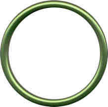 Green aluminium rings for baby slings, size L