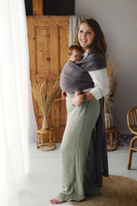 Stretchy Wrap Silent Earth – Brown Cotton Baby Wrap Suitable from Birth