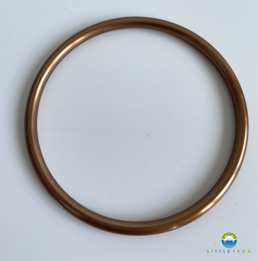 Brown Hand Buffed aluminium rings for baby slings, size XL