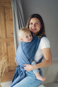 Bamboo Celestine Baby Wrap 4,2 m | Breathable bamboo baby wrap for summer