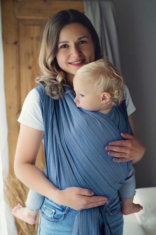 Bamboo Celestine Baby Wrap 5,2 m | Breathable bamboo baby wrap for summer