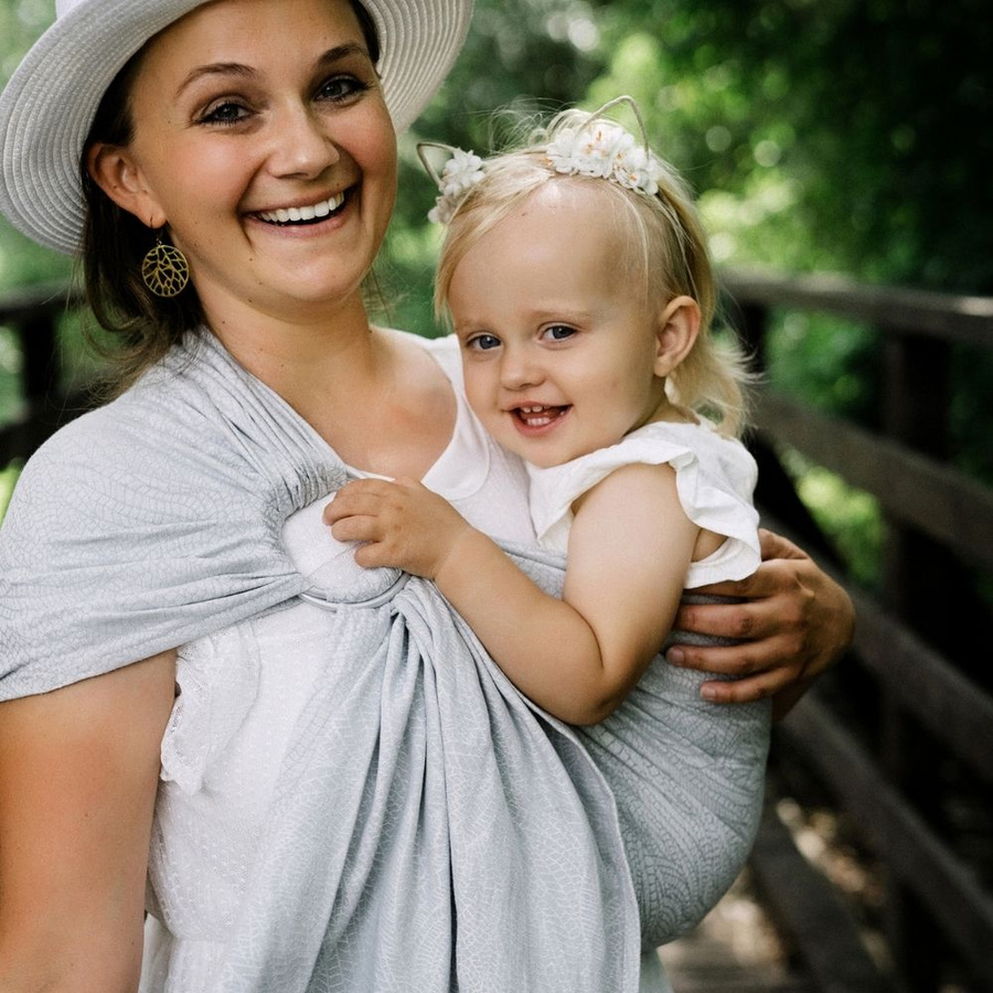 Ring sling Linen Silver Wildness - size S (1,7 m)