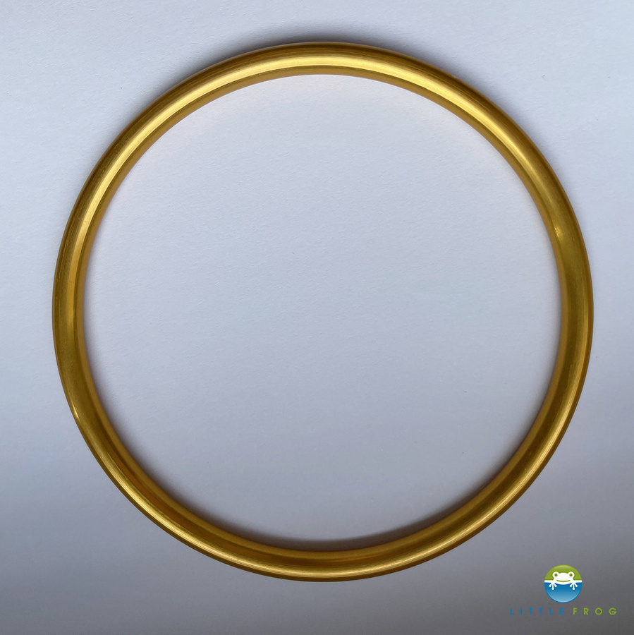 Gold Hand Buffed aluminium rings for baby slings, size XL