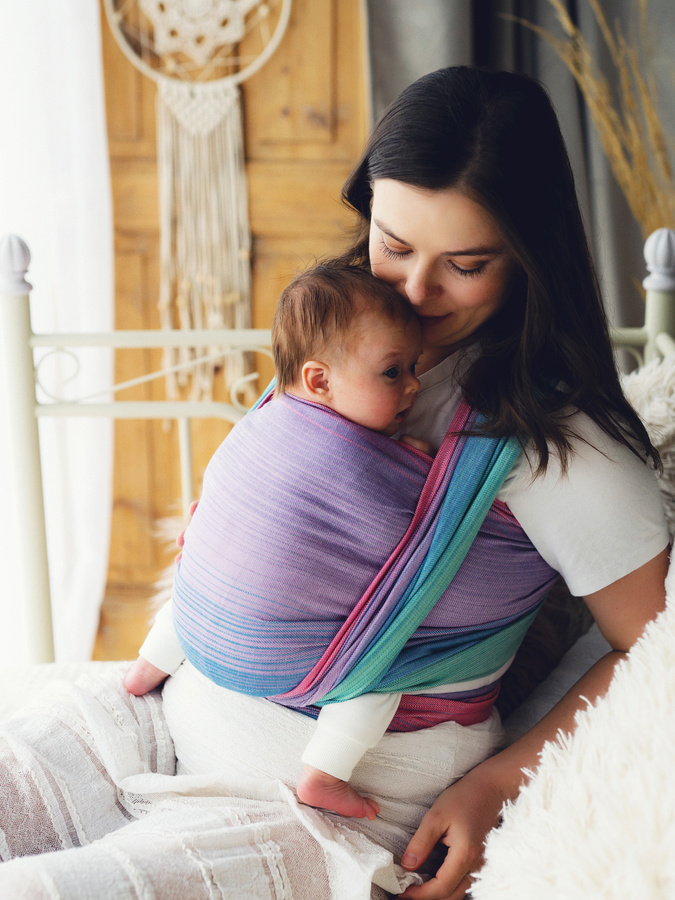 Bamboo Zircon – breathable, colourful baby wrap for babywearing, size 6