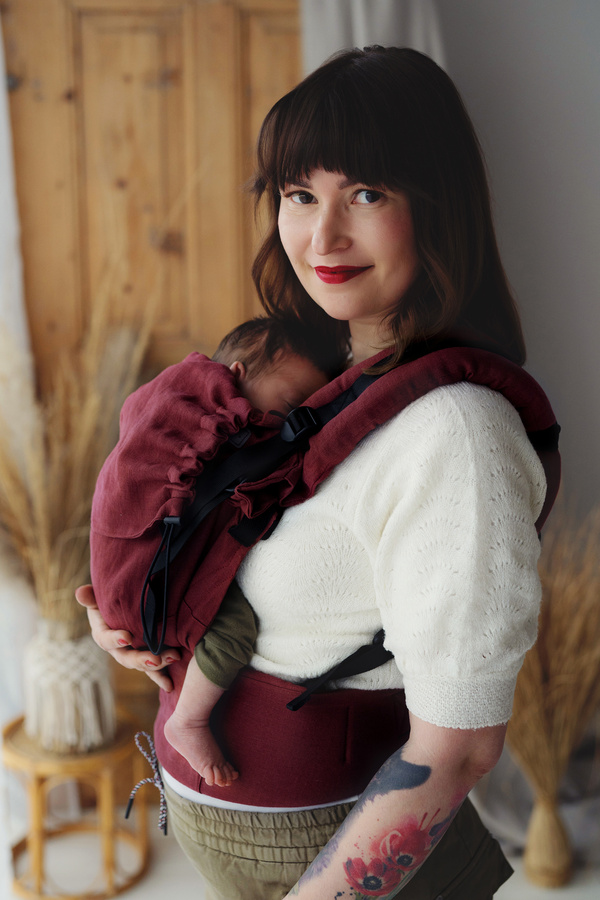Ergonomic Baby Carrier Prime - Pure Linen Marsala