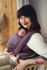 Soft baby sling for beginners – Bamboo Rubellite - size 4