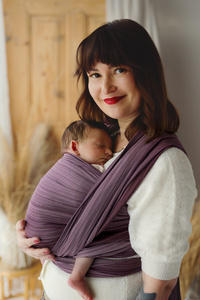 Soft baby sling for beginners – Bamboo Rubellite - size 9