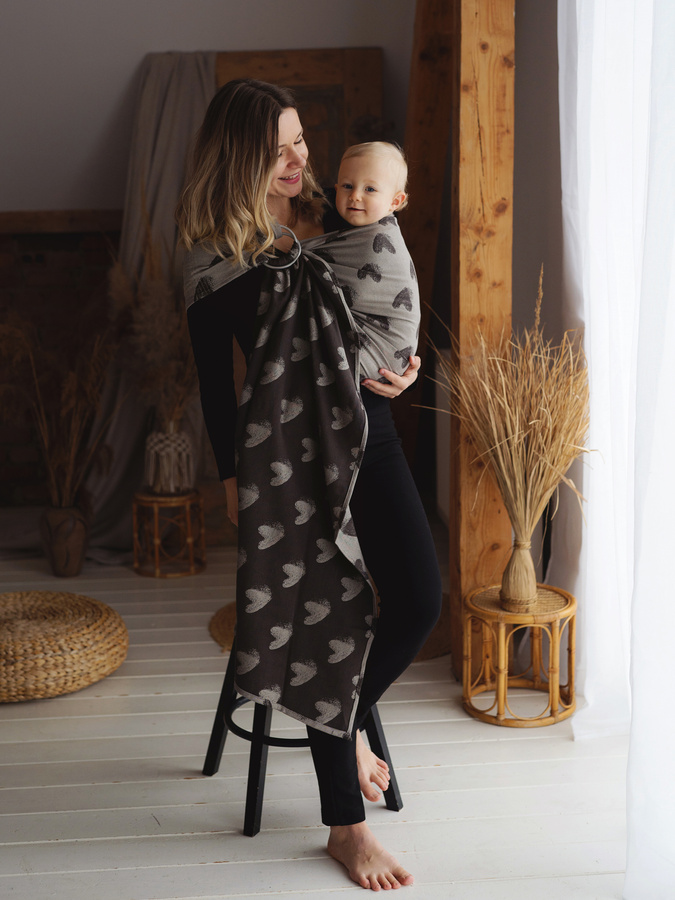 Brown Ring Sling Cosy Love size L – for babies and toddlers