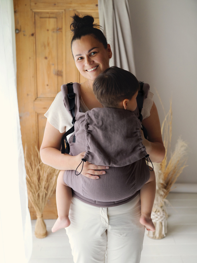 Ergonomic Preschooler Carrier Pure Linen Frappe – 100% Natural Linen