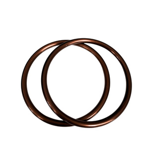 Brown Hand Buffed aluminium rings for baby slings, size L