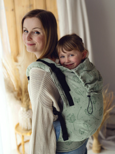 Green Preschooler Carrier Flow Lightness with linen - Dandelion