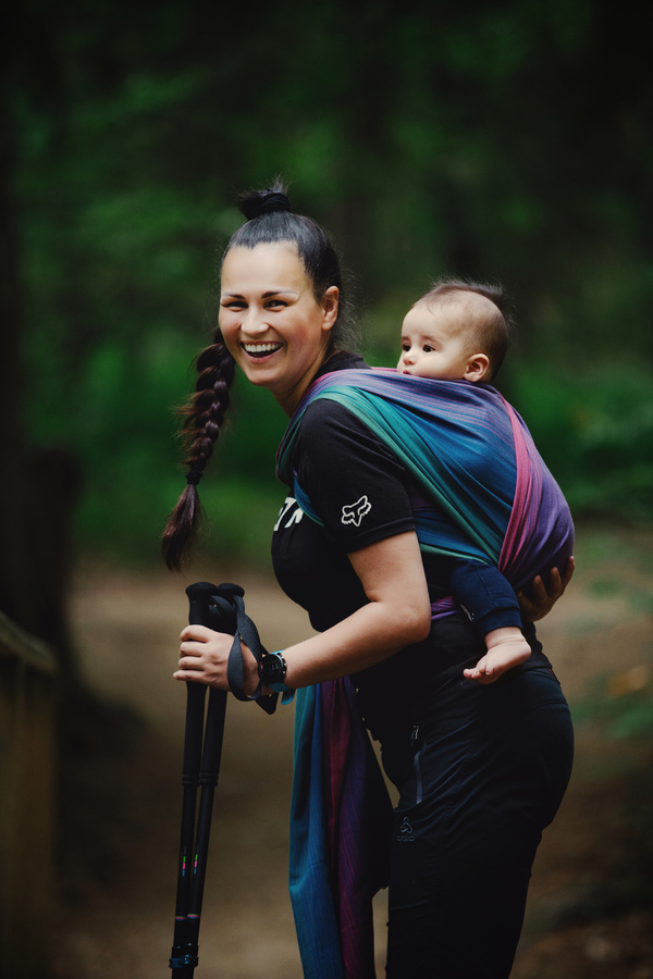 Colourful Bamboo Baby Wrap Misty Zircon 4.6 m – delicate and breathable