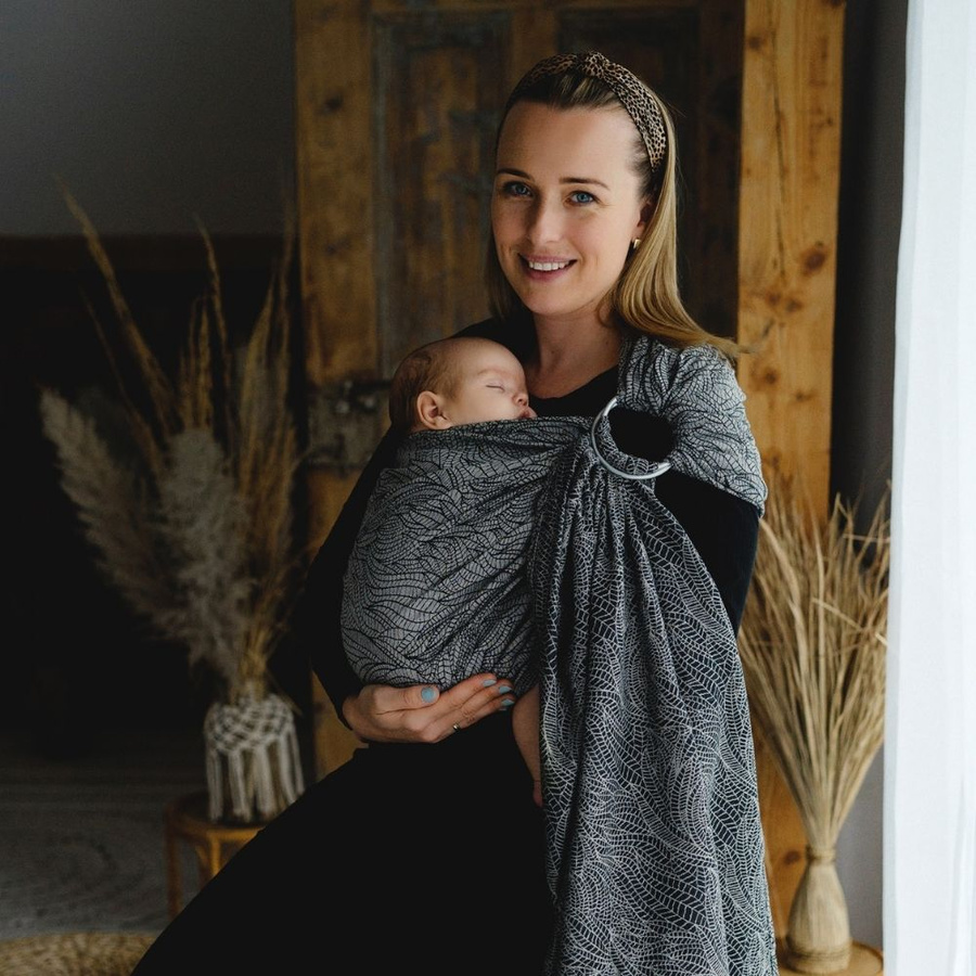 Ring sling Linen Night Wildness - size L (2,3 m)