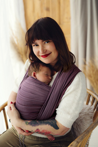 Soft baby sling for beginners – Bamboo Rubellite - size 9