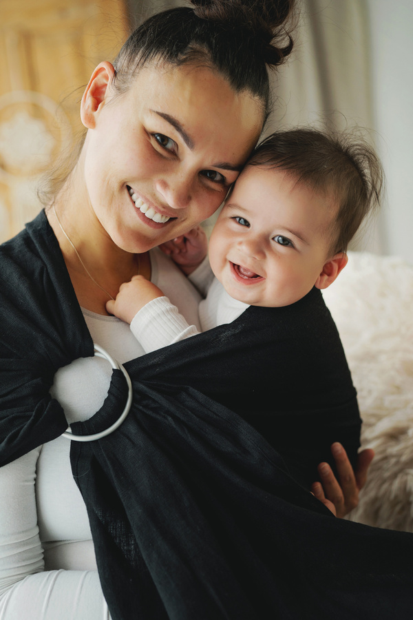 Ring sling Pure Linen Midnight Black - size S (1,7 m) /2nd class