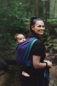 Colourful Bamboo Baby Wrap Misty Zircon 4.6 m – delicate and breathable