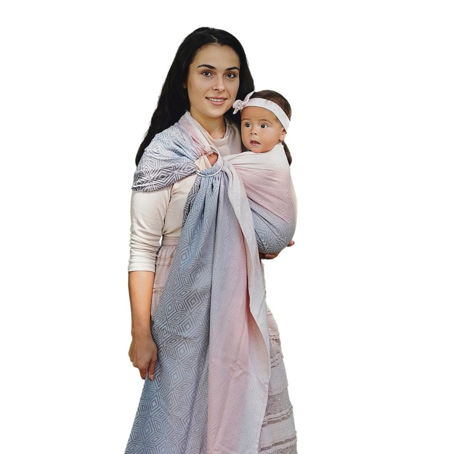 Ring sling Cotton Foggy Cube - size M (2 m)