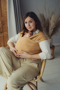 Stretchy Baby Wrap Honey Sun – Soft yellow baby sling from birth