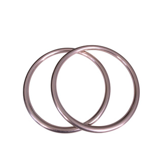 Rose Gold Hand Buffed aluminium rings for baby slings, size L