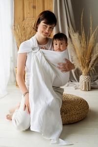 Ring sling Pure Linen White - size M (2 m)
