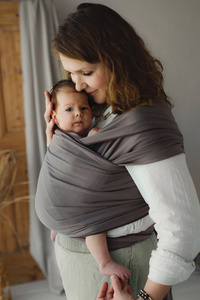 Stretchy Wrap Silent Earth – Brown Cotton Baby Wrap Suitable from Birth