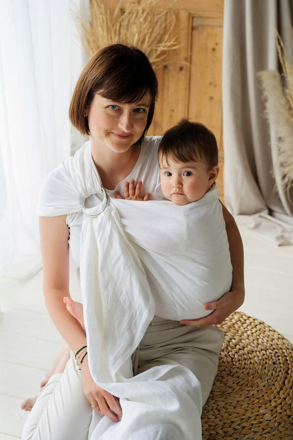 Ring sling Pure Linen White - size M (2 m)/2nd class