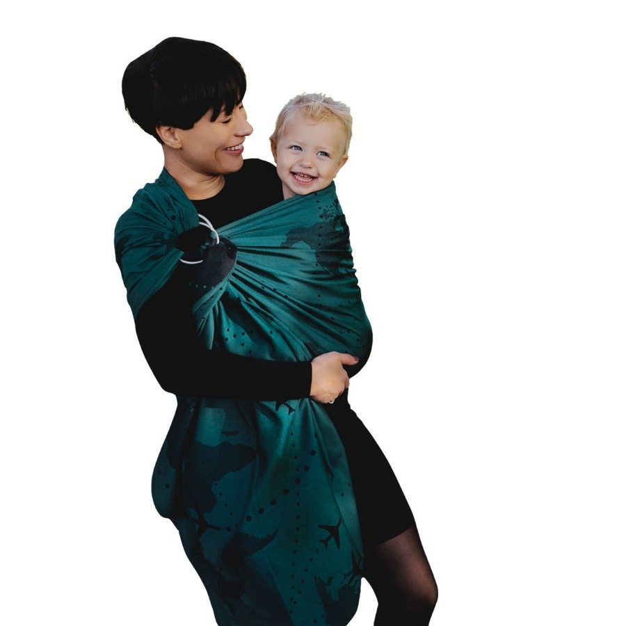 Ring sling Teal Wanderlust - size S (1,7 m)