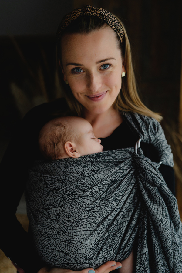 Ring sling Linen Night Wildness - size L (2,3 m)