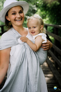 Ring sling Linen Silver Wildness - size S (1,7 m)