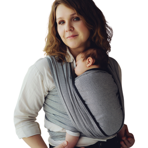 Baby Sling Zen Path size 7 – Black & White Woven Wrap with Recycled Cotton
