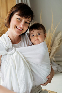 Ring sling Pure Linen White - size M (2 m)