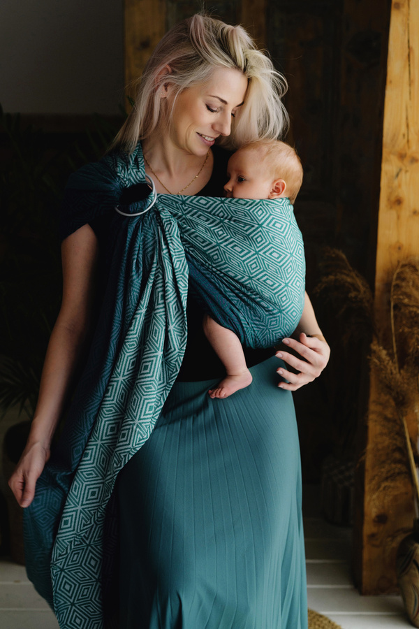 Ring Sling Jade Cube size M – green-grey, easy to use